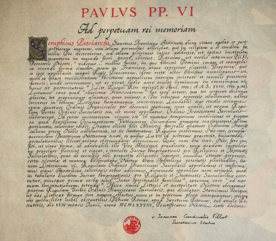 La Regola paolina dell'Ordine dei Penitenti francescani