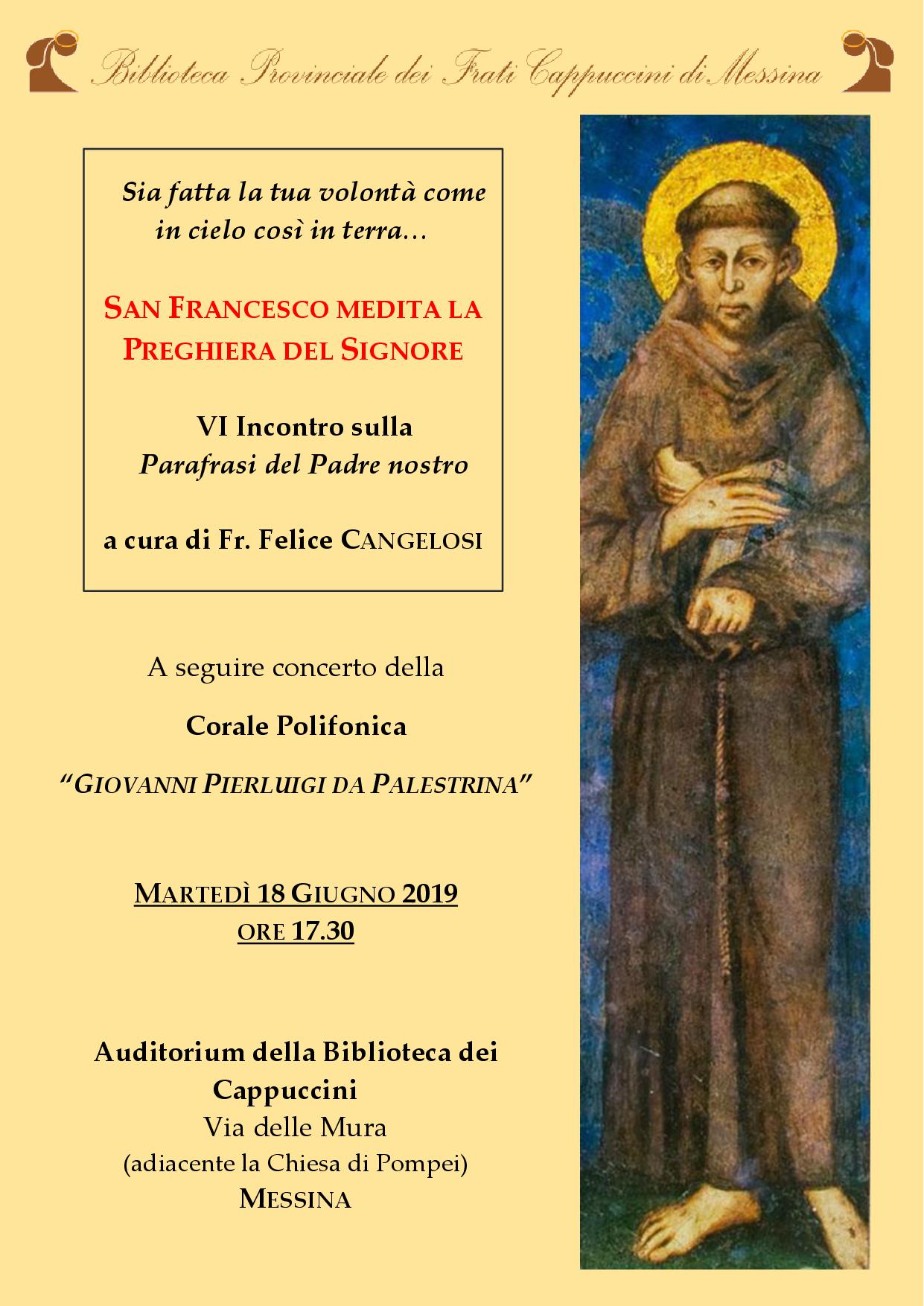 San Francesco medita la preghiera del Signore